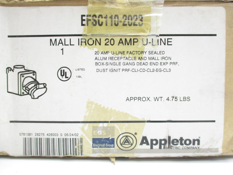 APPLETON EFSC110-2023 125VAC 20A NSMP