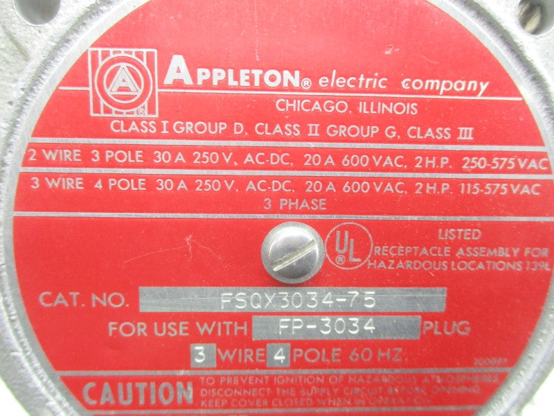 APPLETON FSQX3034-75 600VAC 20A UNMP