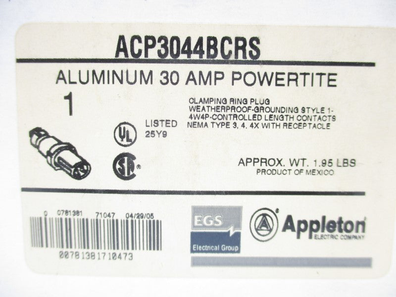 APPLETON ACP3044BCRS 600VAC 30A NSMP