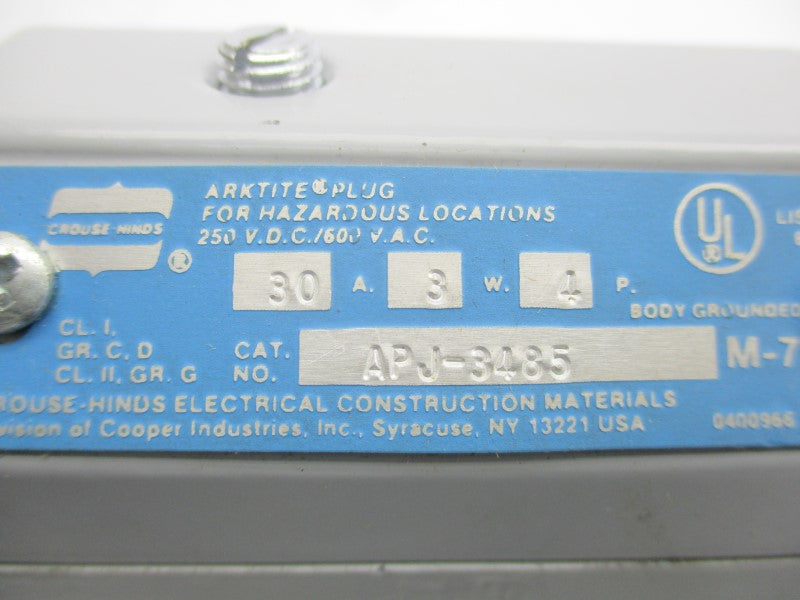 CROUSE HINDS APJ3485 600VAC 30A (PKG OF 2) NSMP