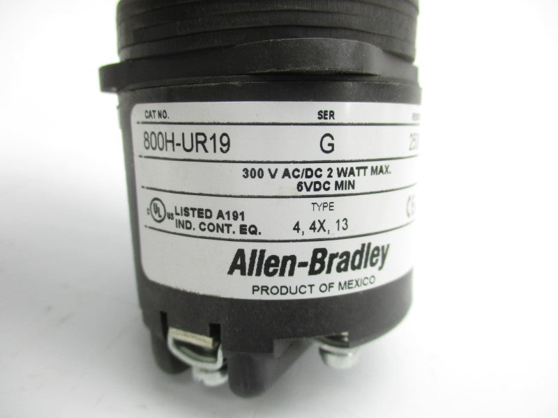 ALLEN BRADLEY 800H-UR19 SER. G 300VAC/DC NSNP