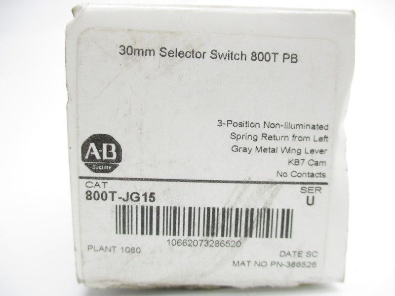 ALLEN BRADLEY 800T-JG15 SER. U (WH) NSMP