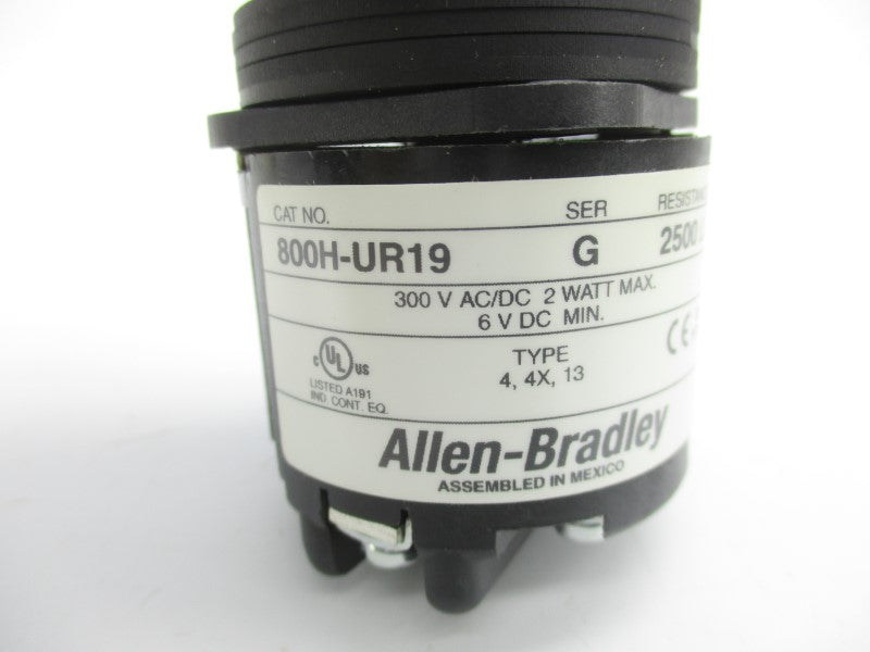 ALLEN BRADLEY 800H-UR19 SER. G 300VAC/DC (WH) NSMP