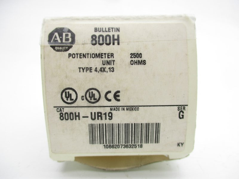 ALLEN BRADLEY 800H-UR19 SER. G 300VAC/DC (WH) NSMP