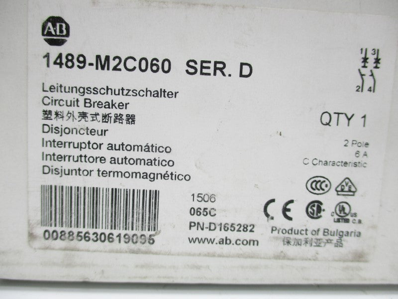ALLEN BRADLEY 1489-M2C060 SER. D 277V 6A NSMP