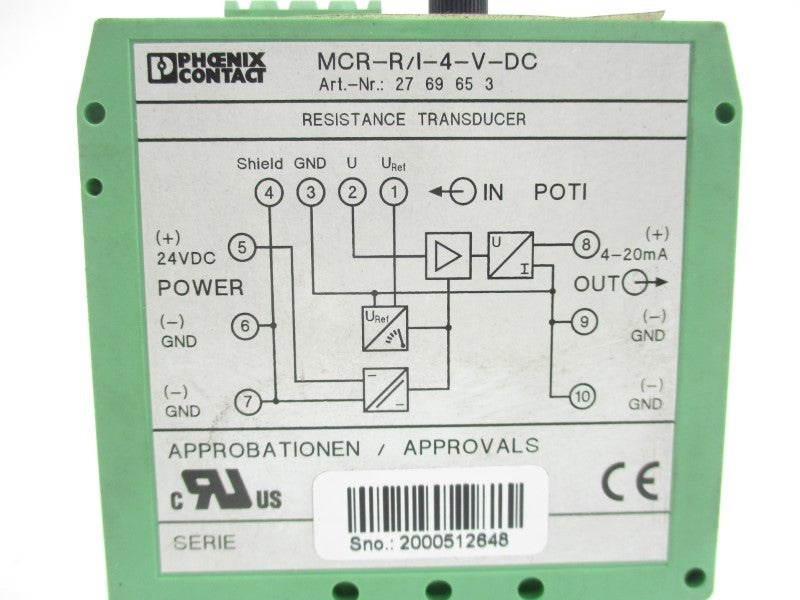 PHOENIX CONTACT MCR-R/I-4-V-DC 2769653 24VDC NSNP