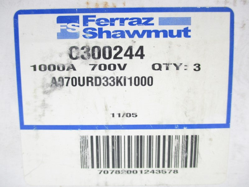 FERRAZ SHAWMUT C300244 700VAC 1000A (PKG OF 3) NSMP