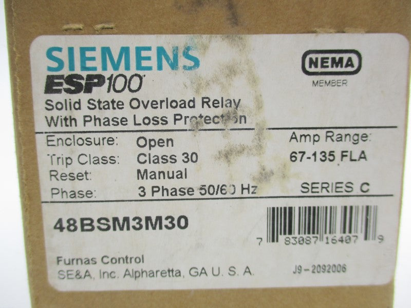 SIEMENS 48BSM3M30 SER. C 67-135A NSMP
