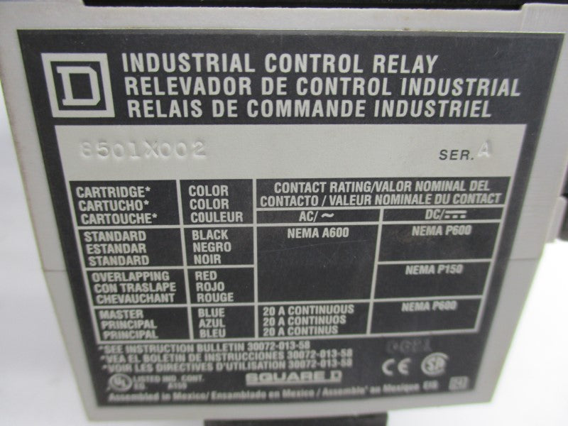SQUARE D 8501XO02 SER. A 110/120V 20A NSNP