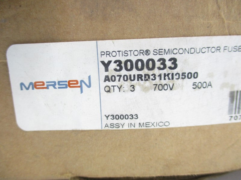 MERSEN Y300033 A070URD31KI0500 700VAC 500A (PKG OF 3) NSMP