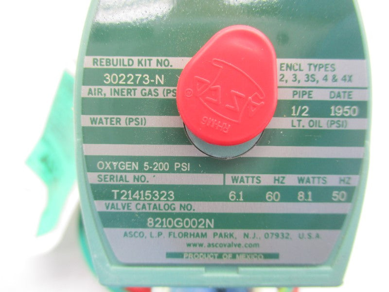 ASCO 8210G002N 110/120V 5-200PSI 1/2" NSMP