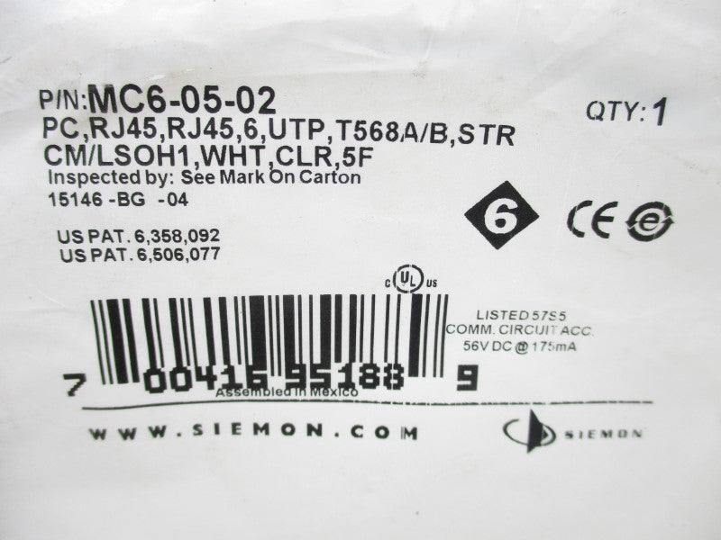 SIEMON MC6-05-02 NSMP
