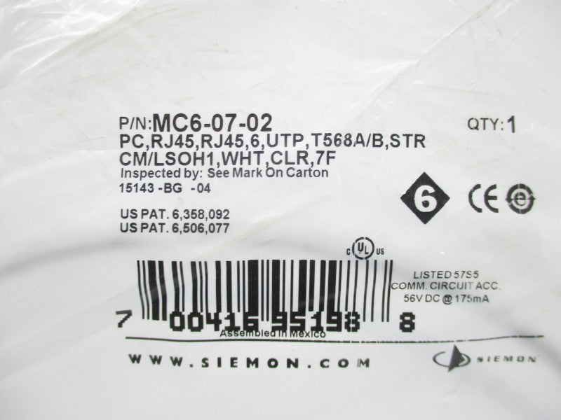 SIEMON MC6-07-02 NSMP