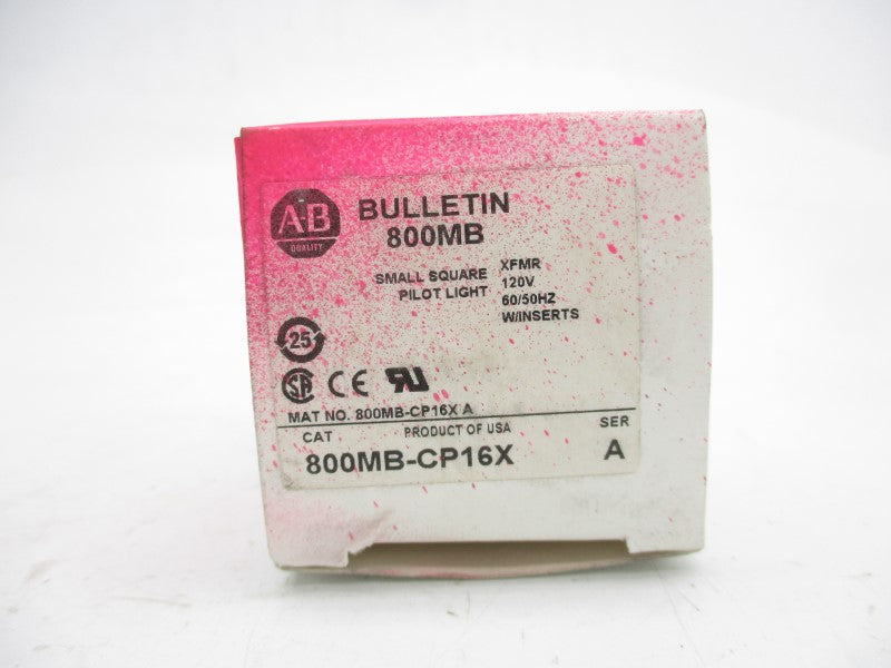 ALLEN BRADLEY 800MB-CP16X SER. A 120V (AS PICTURED) (WH) NSMP