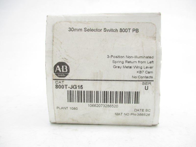 ALLEN BRADLEY 800T-JG15 SER. U (WH) NSMP