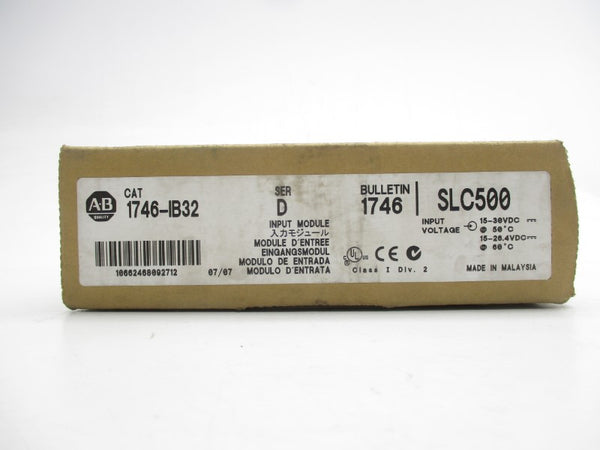 ALLEN BRADLEY 1746-IB32 SER. D 15-30VDC DATE: 2007 NSFS