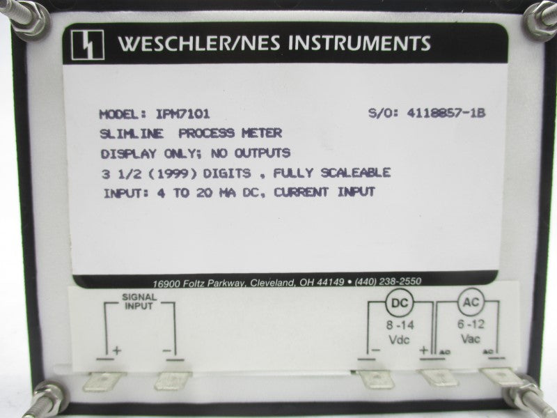 WESCHLER IPM7101 6-12VAC NSMP