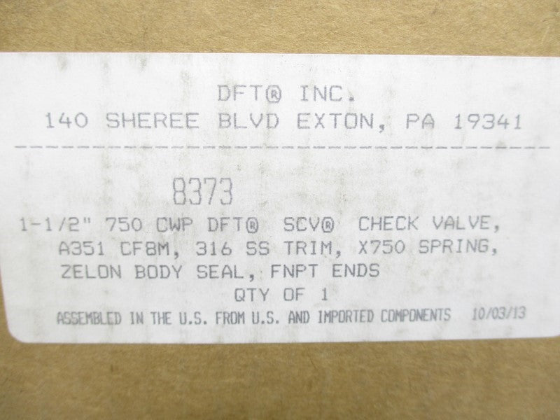 DFT 8373 1-1/2" NSFS