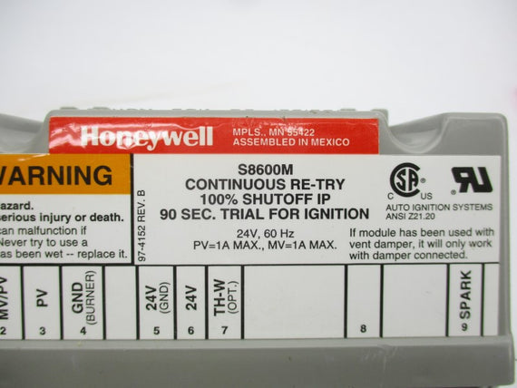 HONEYWELL S8600M 24V 1A UNMP