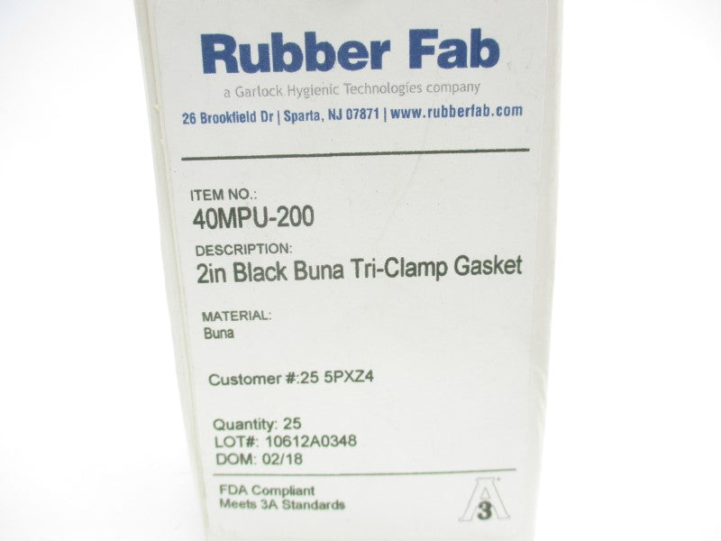 RUBBER FAB 40MPU-200 (PKG OF 25) NSMP