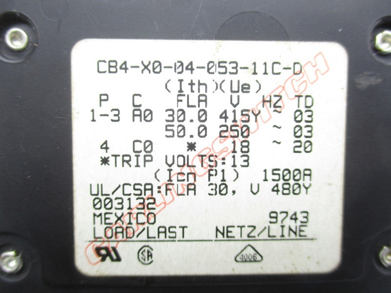 CARLING CB4-X0-04-053-11C-D 480V 30A UNMP