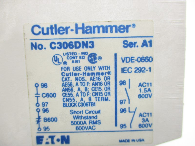 CUTLER HAMMER AE16FNOC SER. A1 32A (AS PICTURED/ NO COIL) NSMP