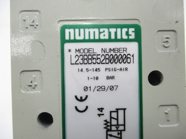 NUMATICS L23BB552B000061 24VDC 0.15A 14.5-154PSI NSNP