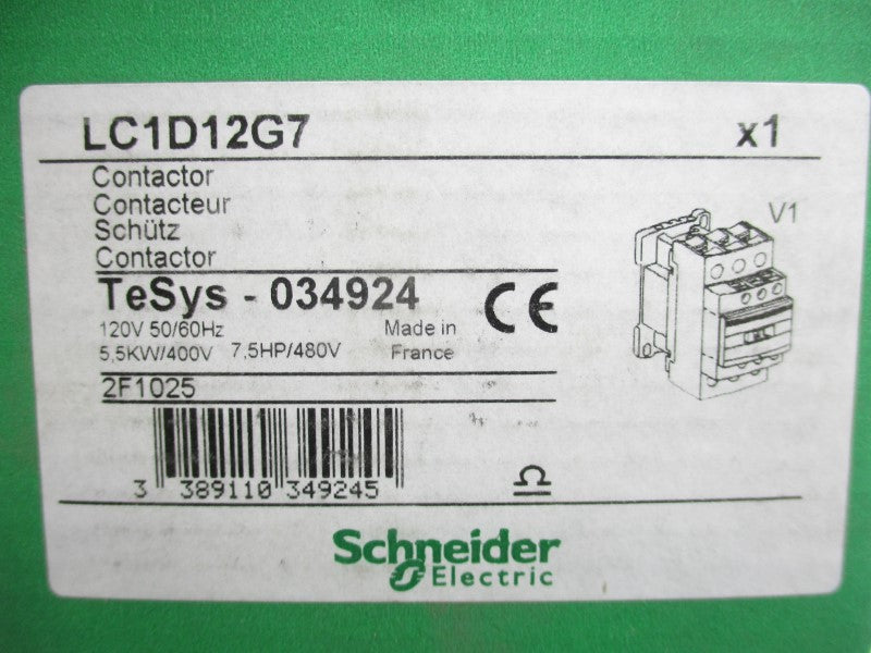 SCHNEIDER ELECTRIC LC1D12G7 120V NSFS