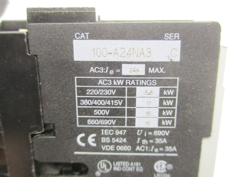 ALLEN BRADLEY 100-A24NA3 SER. C 220/240V 24A (WH) NSMP