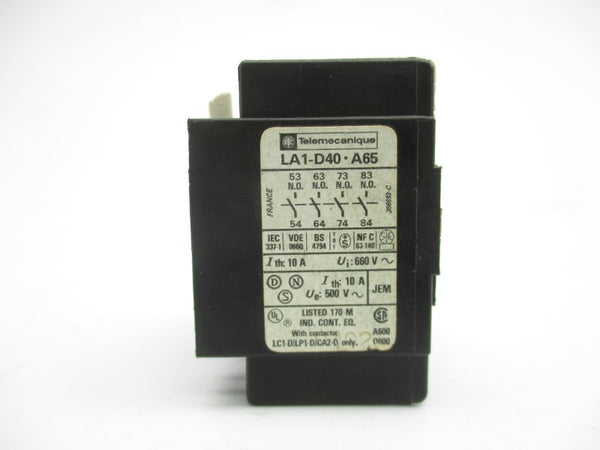TELEMECANIQUE LA1-D40-A65 660V 10A UNMP