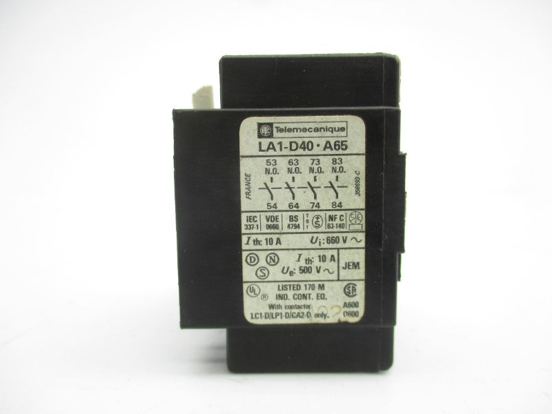 TELEMECANIQUE LA1-D40-A65 660V 10A UNMP
