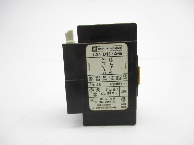 TELEMECANIQUE LA1-D11-A65 500V 10A UNMP