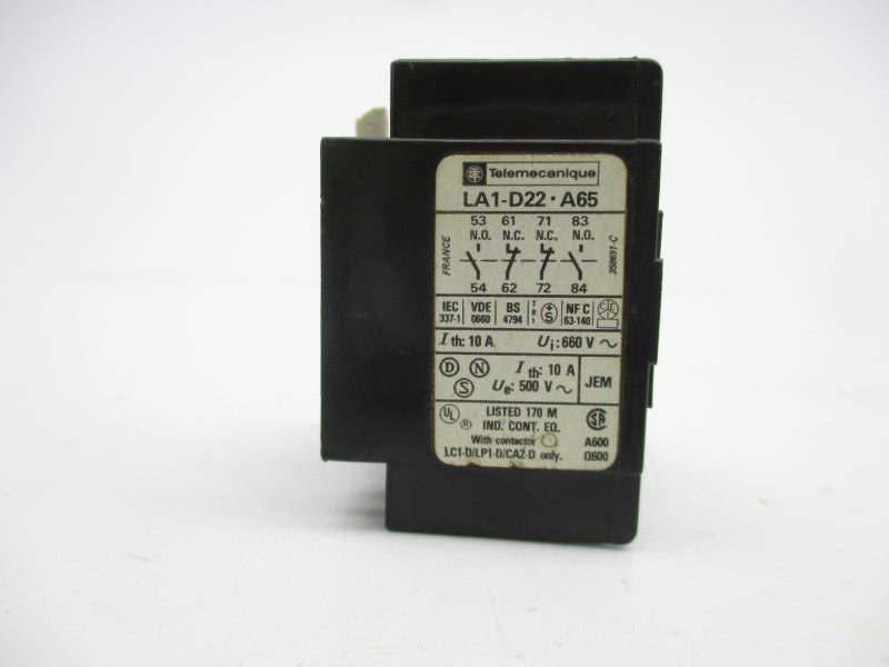 TELEMECANIQUE LA1-D22-A65 500V 10A UNMP