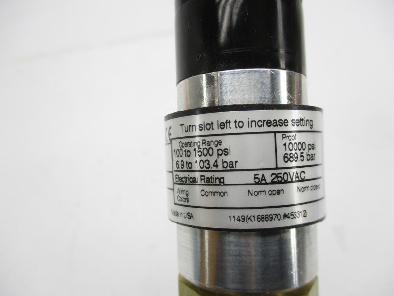 UNITED ELECTRIC 10-B13 250VAC 5A 100-1500PSI NSNP