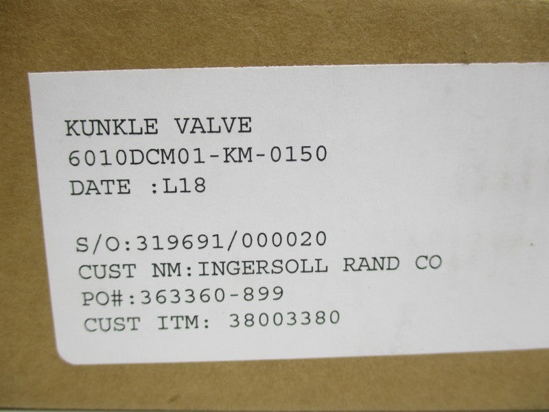 KUNKLE VALVE 6010DCM01-KM-0150 150PSI 1/2" NSMP