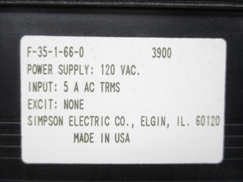SIMPSON ELECTRIC F-35-1-66-0 120VAC NSMP