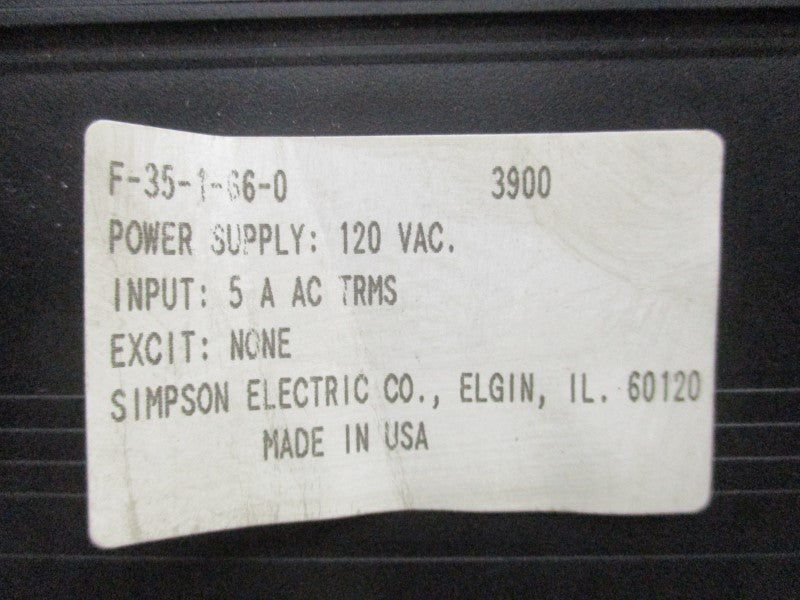 SIMPSON ELECTRIC F-35-1-66-0 120VAC NSNP