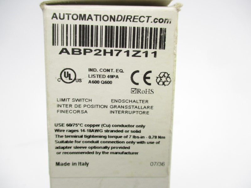AUTOMATION DIRECT ABP2H71Z11 400VAC 1.8A NSMP