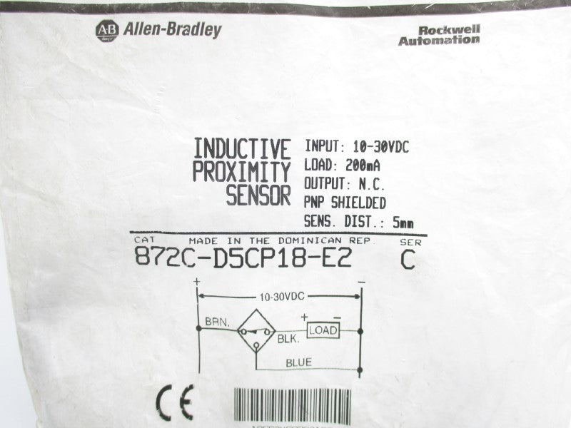 ALLEN BRADLEY 872C-D5CP18-E2 SER. C 10-30VDC NSMP