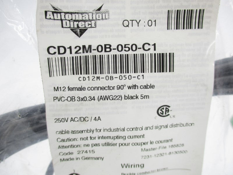 MURR ELEKTRONIK CD12M-0B-050-C1 250VAC/DC 4A NSMP