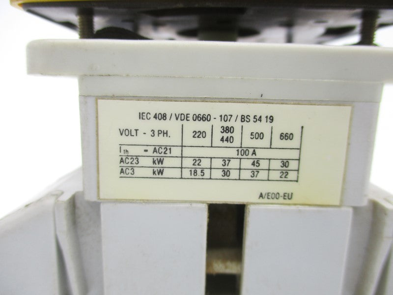 ALLEN BRADLEY 194E-E00-1753 SER. A 220/440V 100A UNMP