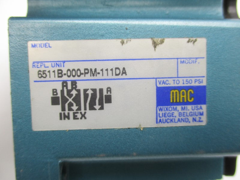 MAC 6511B-000-PM-111DA 110/120V 25-150PSI NSNP