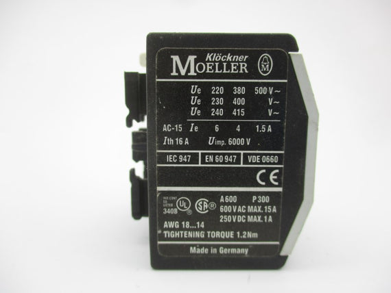 KLOCKNER MOELLER 22DILM 600VAC 15A UNMP