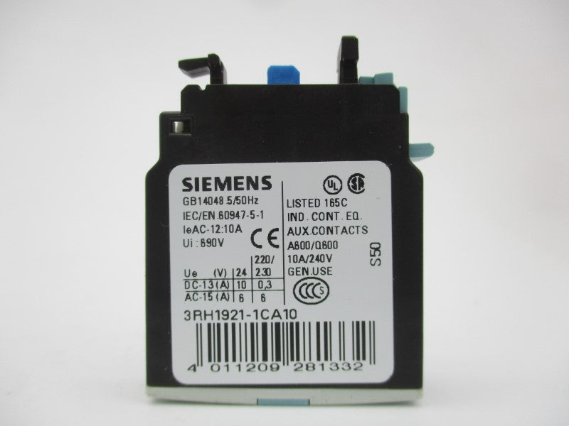 SIEMENS 3RH1921-1CA10 240V 10A NSNP