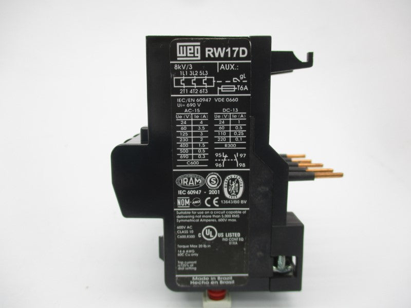 WEG RW17-1D3-D018 600VAC 1.2-1.8A NSMP