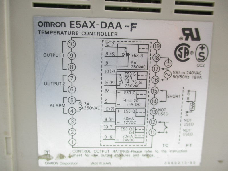 OMRON E5AX-DAA-F 100-240VAC UNMP