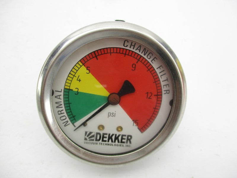 DEKKER 50001728 0-15PSI 1/4" NSMP