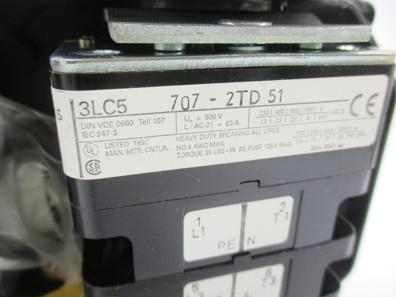 SIEMENS 3LC5707-2TD51 500V 63A NSMP