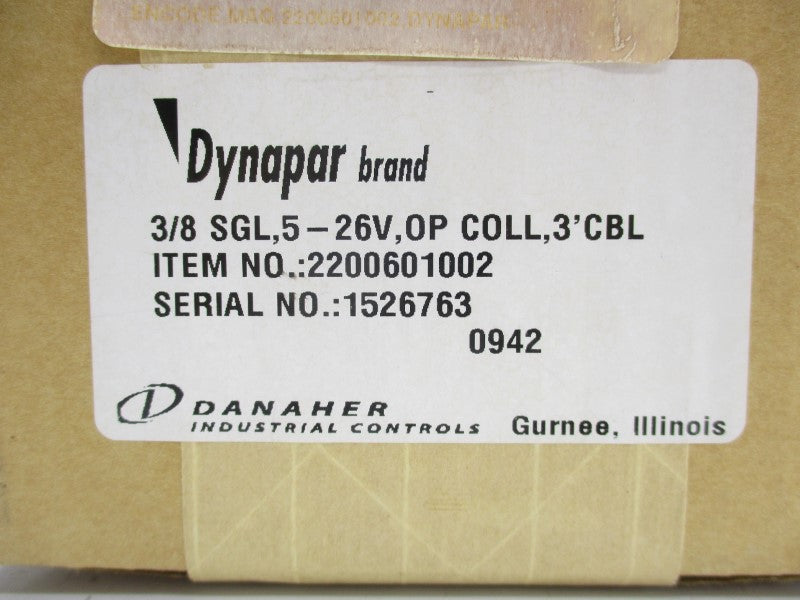 DANAHER 2200601002 5-26V 3/8" NSMP