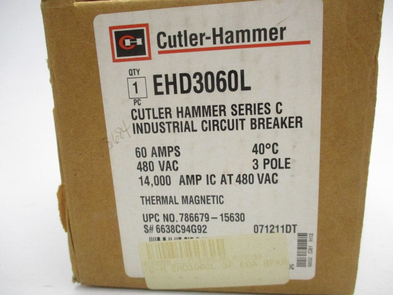 CUTLER HAMMER EHD3060L SER. C 480VAC 60A NSMP